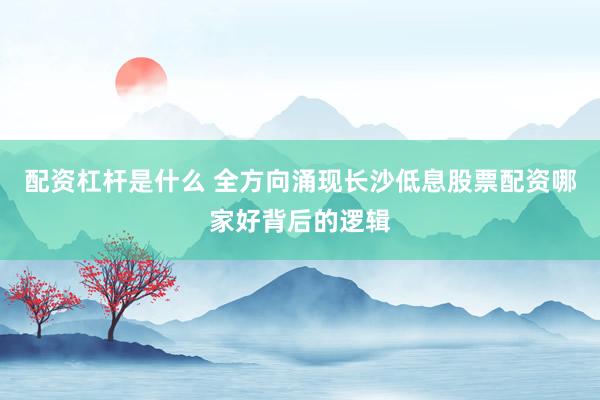 配资杠杆是什么 全方向涌现长沙低息股票配资哪家好背后的逻辑